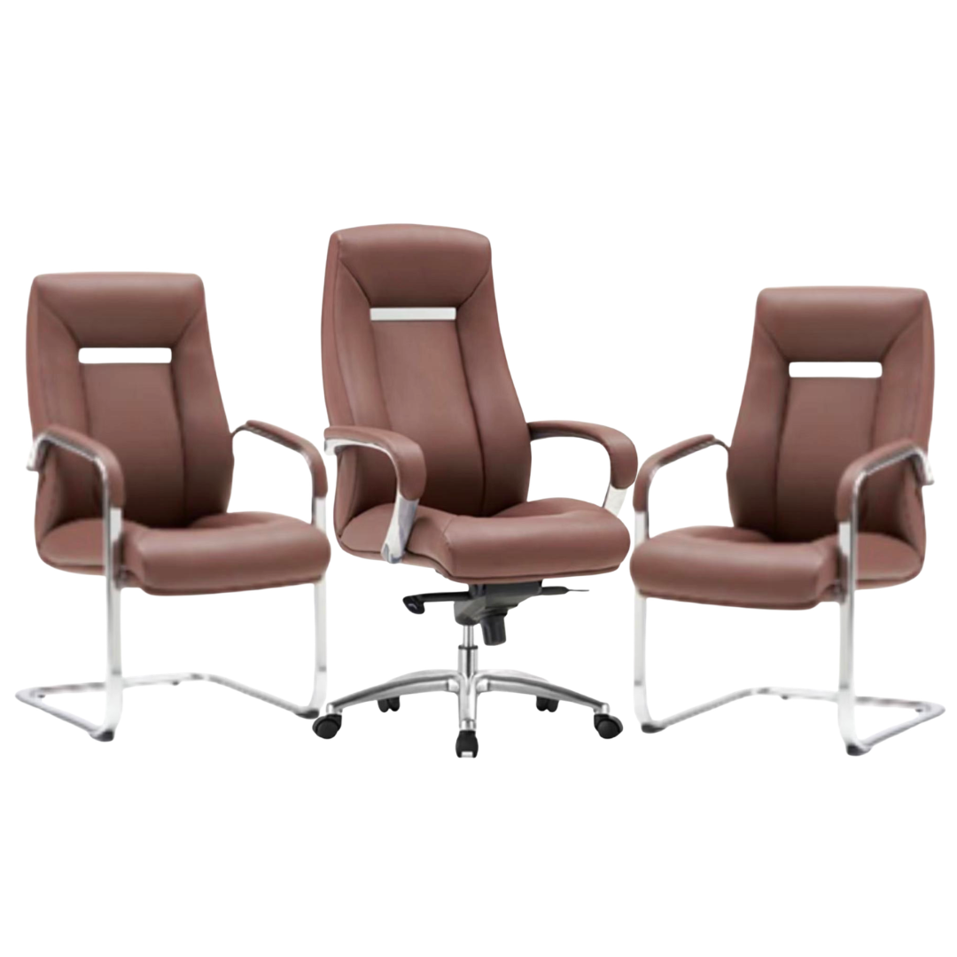 Pack de Fauteuils de Direction et Visiteurs Marron