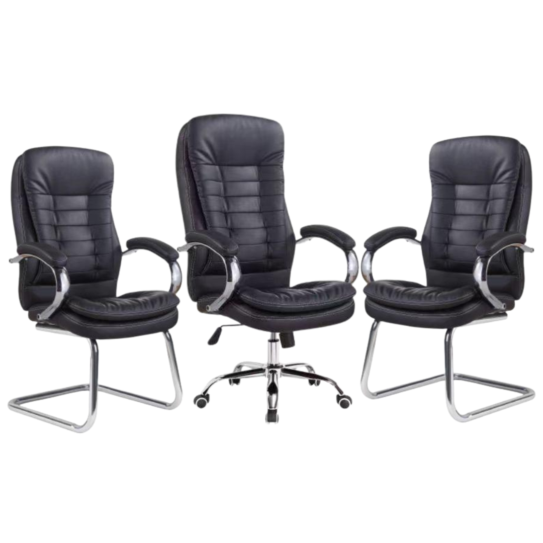 Pack de Fauteuil de Direction et Fauteuils Visiteurs Noir