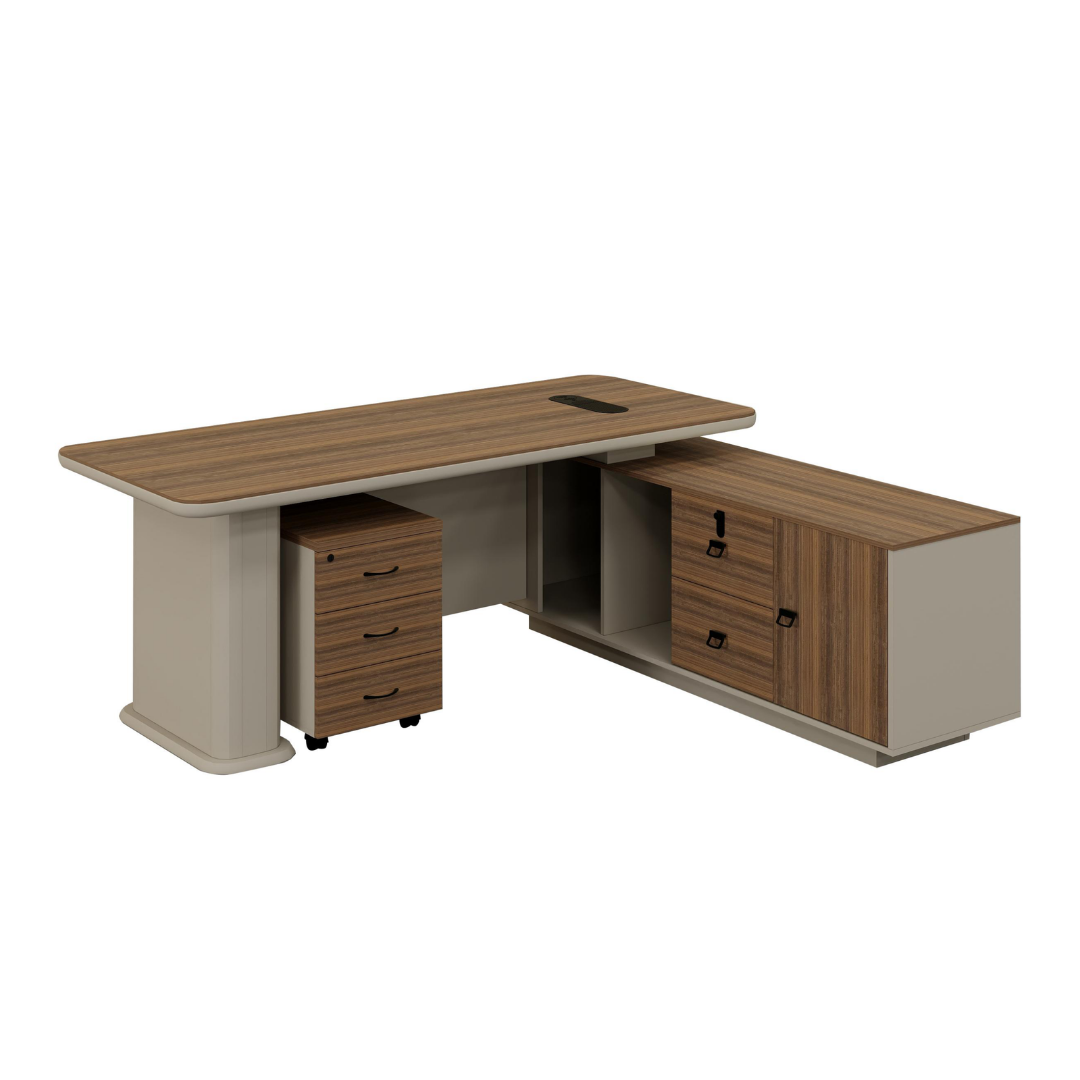 Bureau Président avec Retour de Rangement Intégré - Image 2