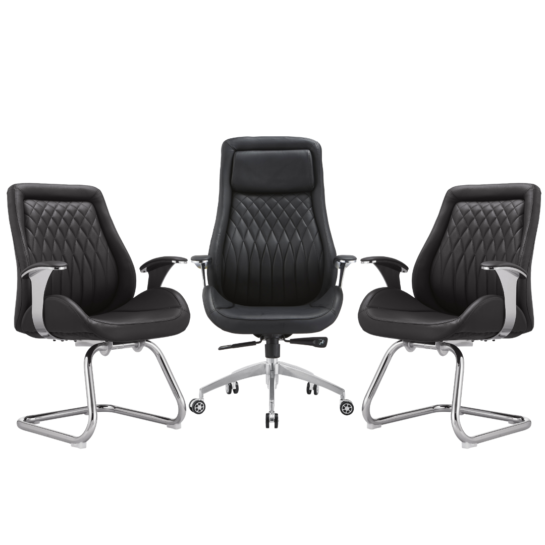 Ensemble fauteuil de direction et fauteuils visiteurs