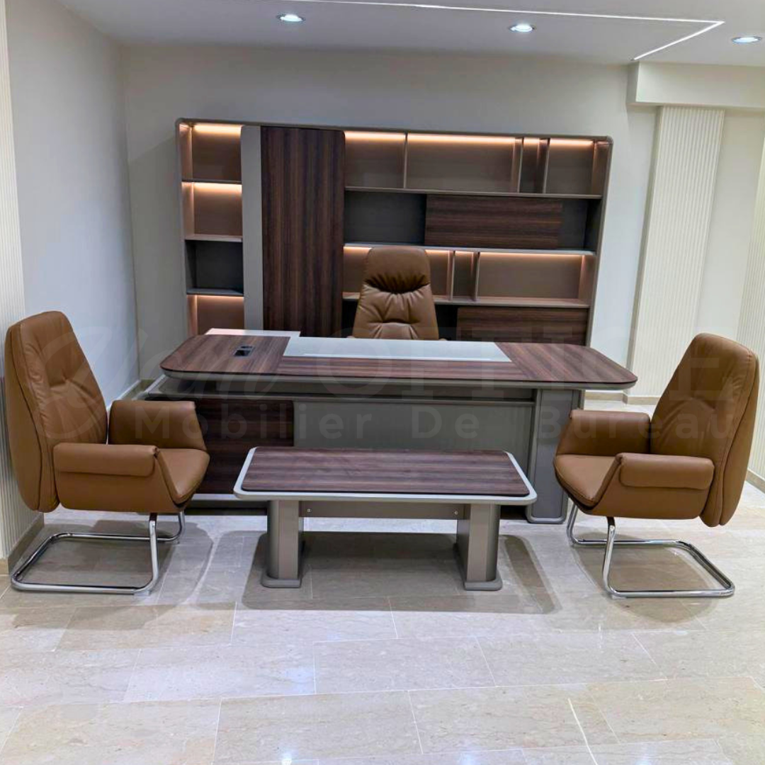 Ensemble de Bureau Exécutif avec Bibliothèque Design - Image 2
