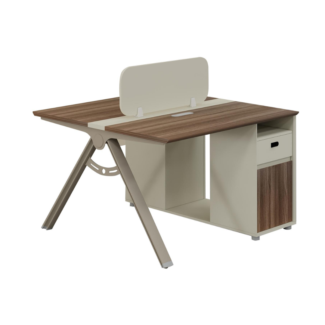 Bureau Bench 2 Personnes avec Cloison Séparatrice