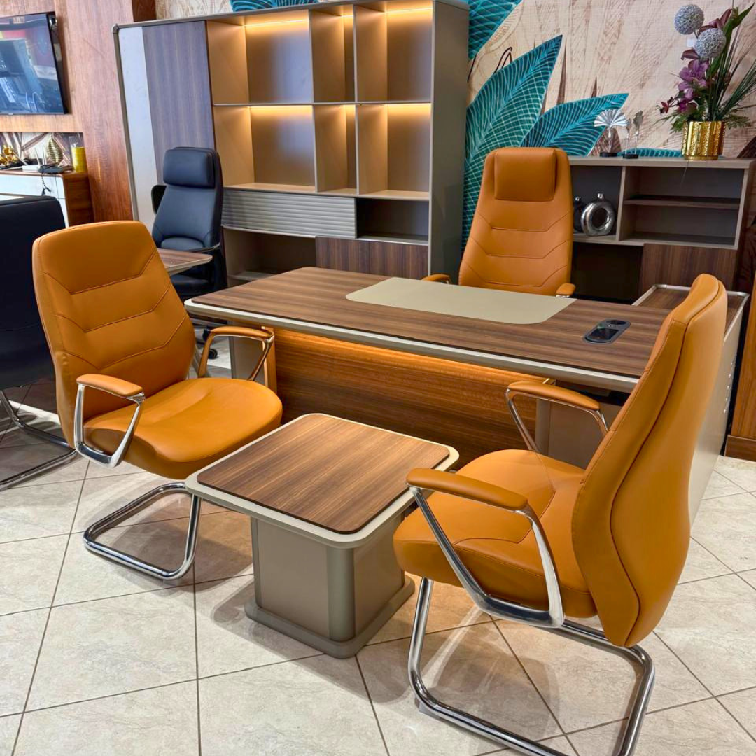 Ensemble Bureau de Direction avec Bahut et Table Basse