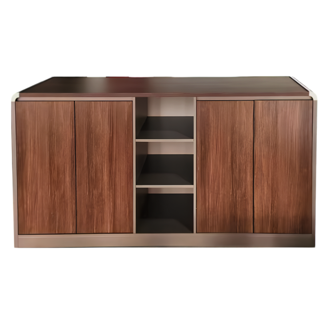 Bahut de Bureau Moderne avec Rangements et Niches Ouvertes